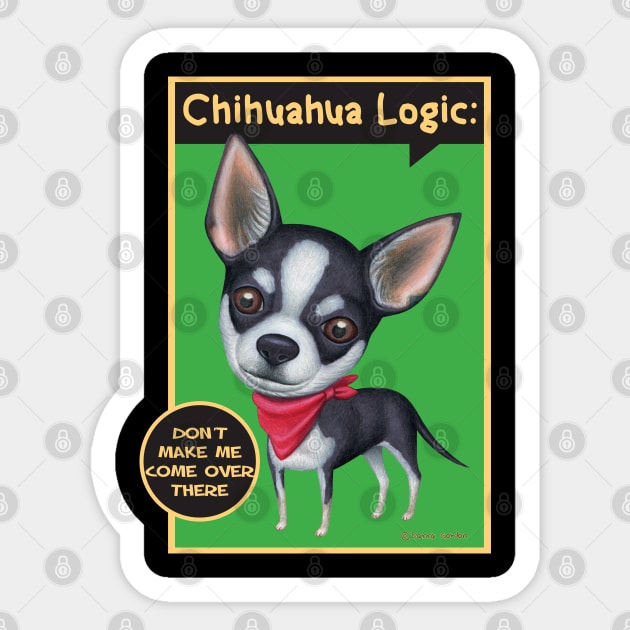 Cute posing Chihuahua Dog on Chihuahua in Red Bandana tee Sticker by Danny Gordon Art